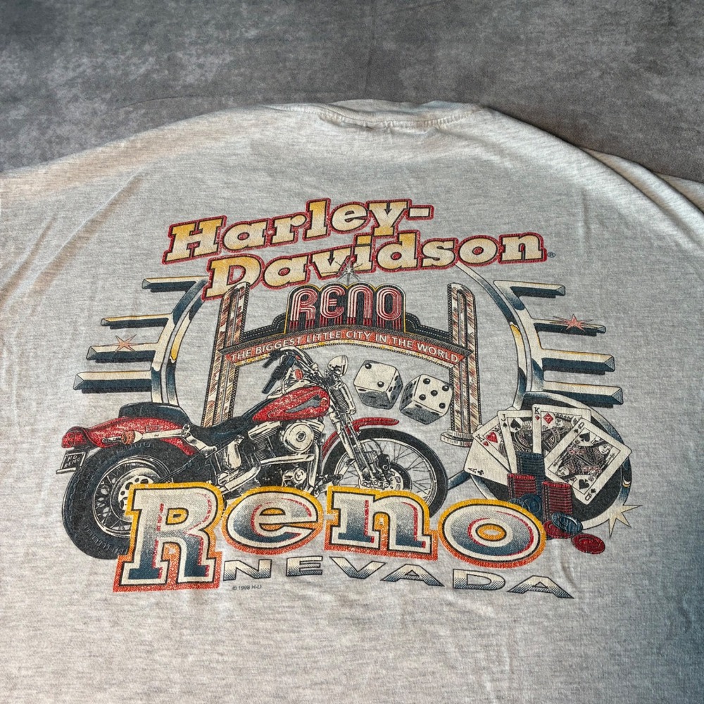 Vintage Harley-Davidson Legends Reno Nevada Pocket T-Shirt Mens XL Gray USA Made